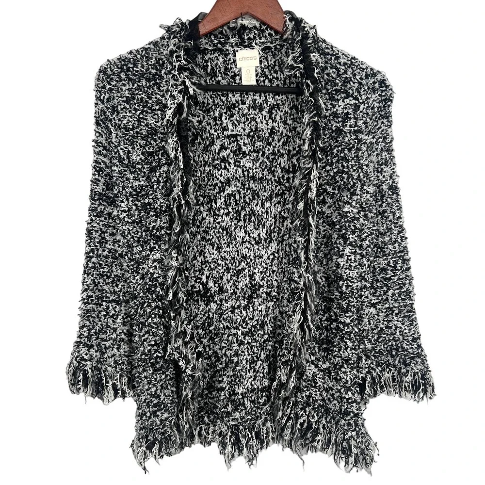 Chico's Womens Size 0 or Small WOOL BLEND Sweater Blouse Shirt Top Winter Cozy - Picture 1 of 7